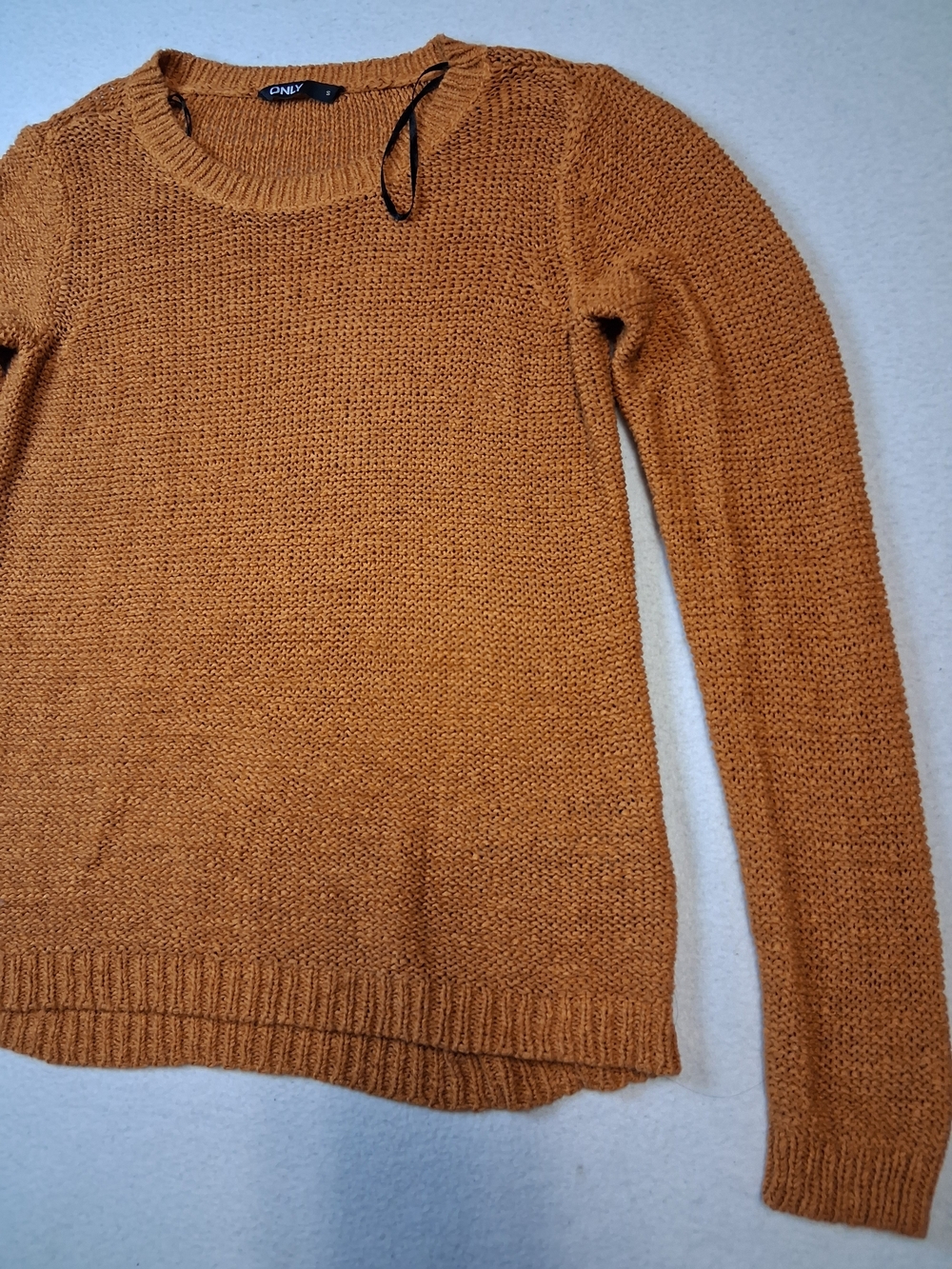 ONLY Women's Mustard Crewneck Knit Sweater - Picture 2 of 6